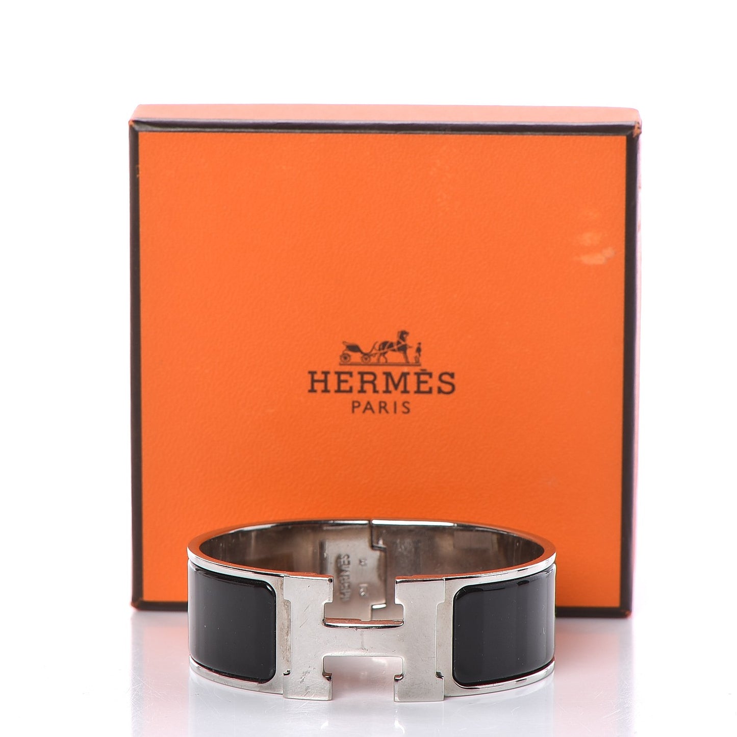Enamel Wide Clic Clac H Bracelet PM Black