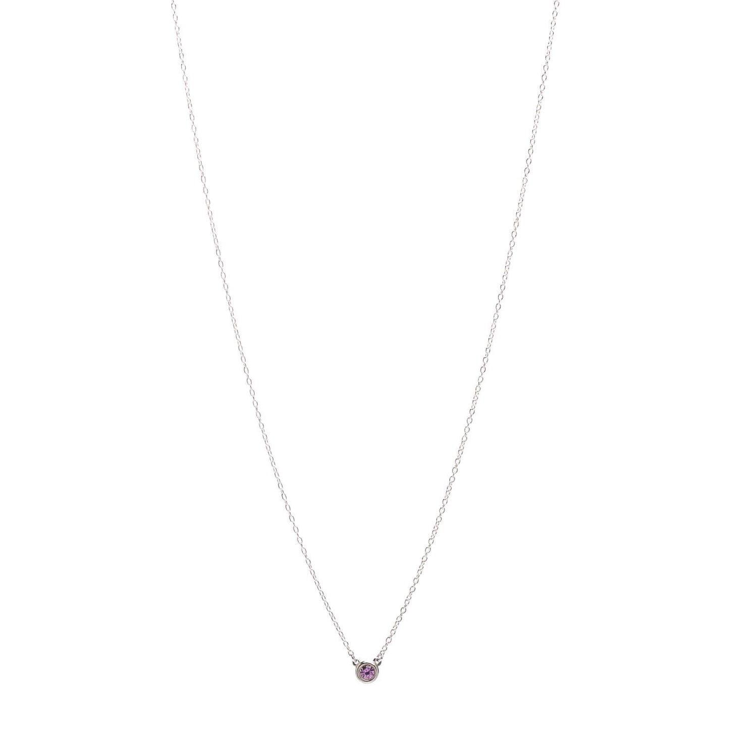 Sterling Silver Pink Sapphire .08ct Elsa Peretti Color By The Yard Necklace