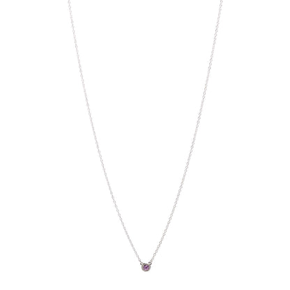 Tiffany Sterling Silver Pink Sapphire .08ct Elsa Peretti Color By The Yard Necklace 1 of 3