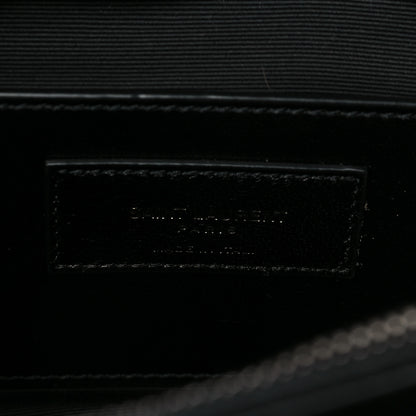 Saint Laurent Suede Fringe Small Monogram Satchel Black 6 of 7