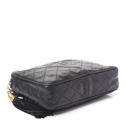 Chanel Lambskin Quilted CC Tassel Camera Case Black 3 of 13