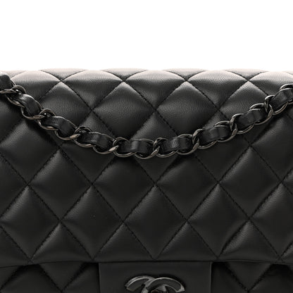 Chanel Lambskin Quilted Medium Double Flap So Black 8 of 10