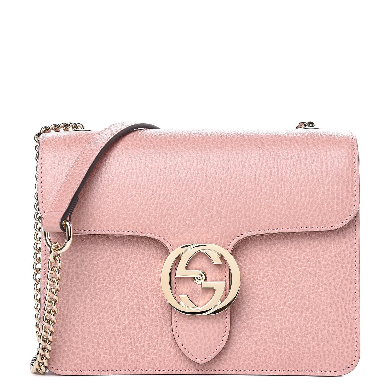 Gucci Dollar Calfskin Small Interlocking G Shoulder Bag Soft Pink 1 of 9