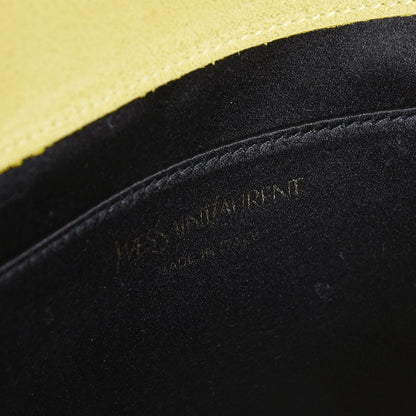 Saint Laurent Patent Calfskin Monogram Large Belle De Jour Clutch Yellow 6 of 6