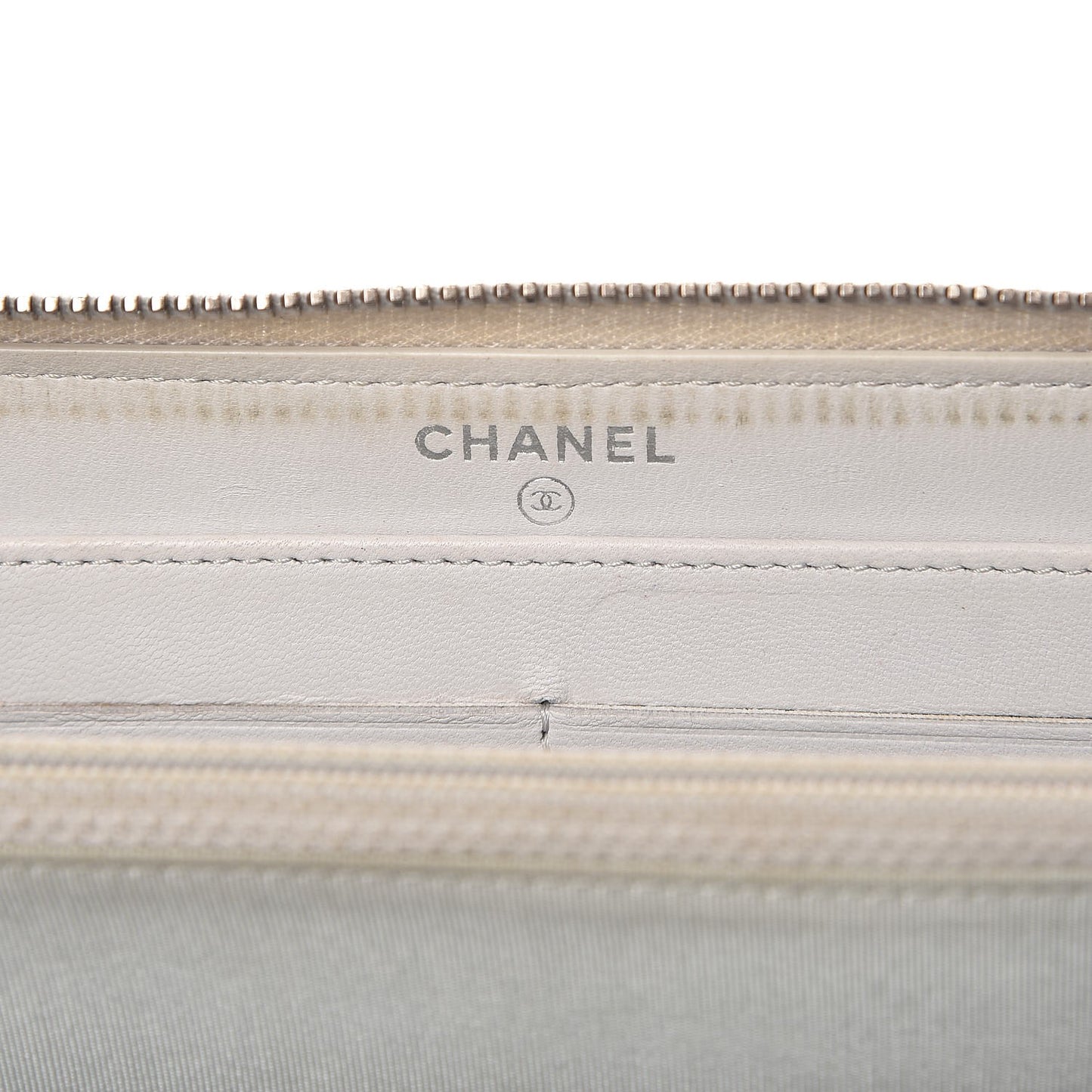Metallic Galuchat Stingray Lambskin Boy Zip Around Wallet Silver
