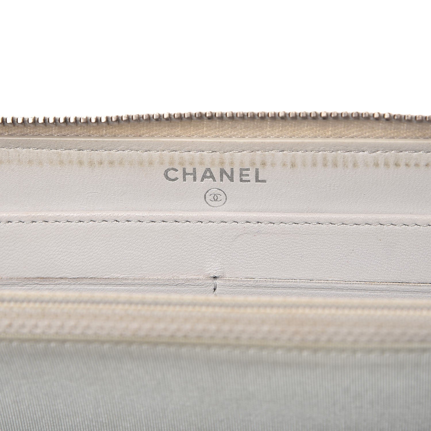 Chanel Metallic Galuchat Stingray Lambskin Boy Zip Around Wallet Silver 6 of 16