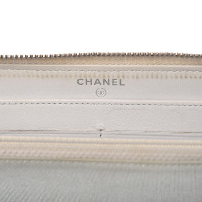 Chanel Metallic Galuchat Stingray Lambskin Boy Zip Around Wallet Silver 6 of 16