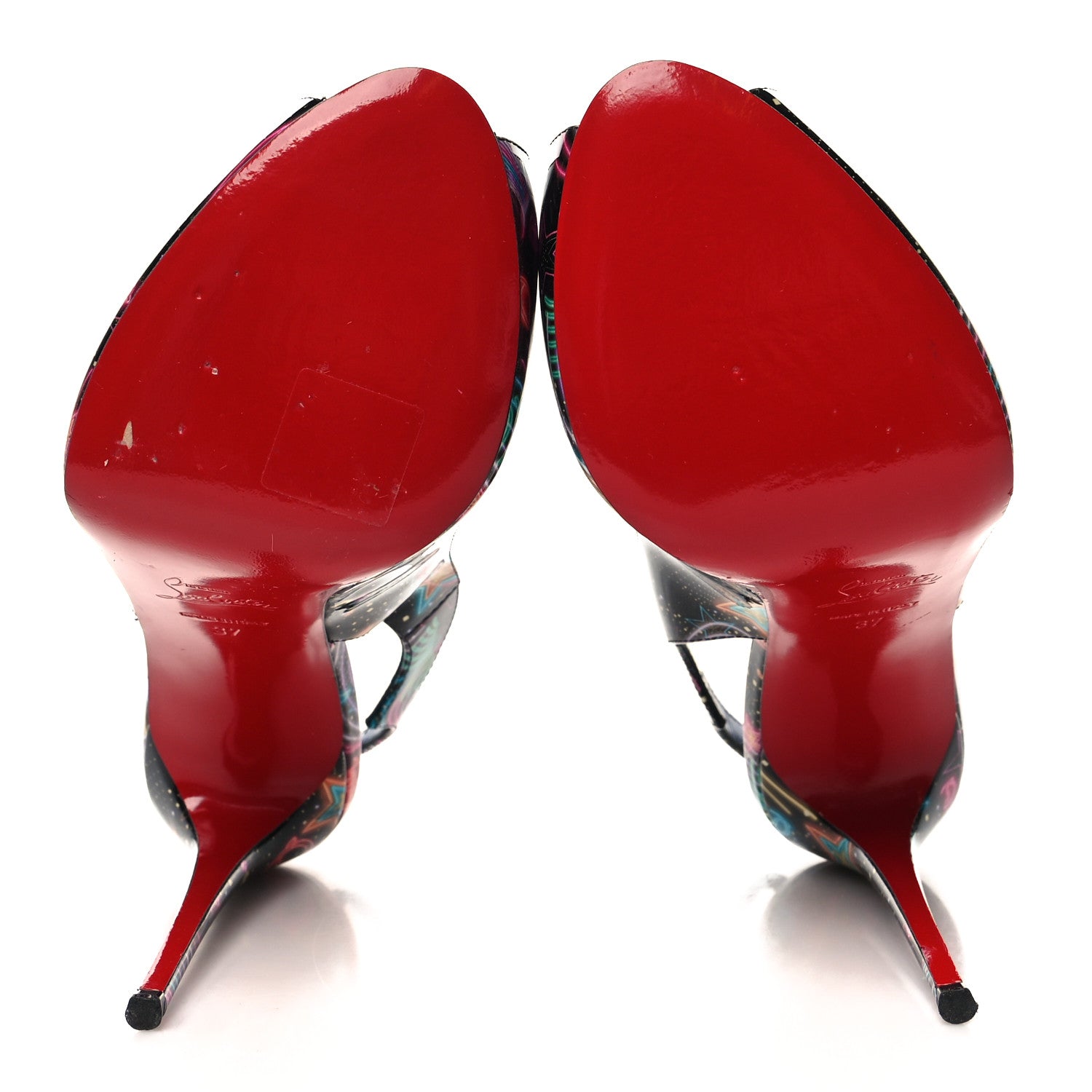 Christian Louboutin Patent Starlight Hot Chick Slingback Alta 120 Pumps 37 Multicolor 5 of 10