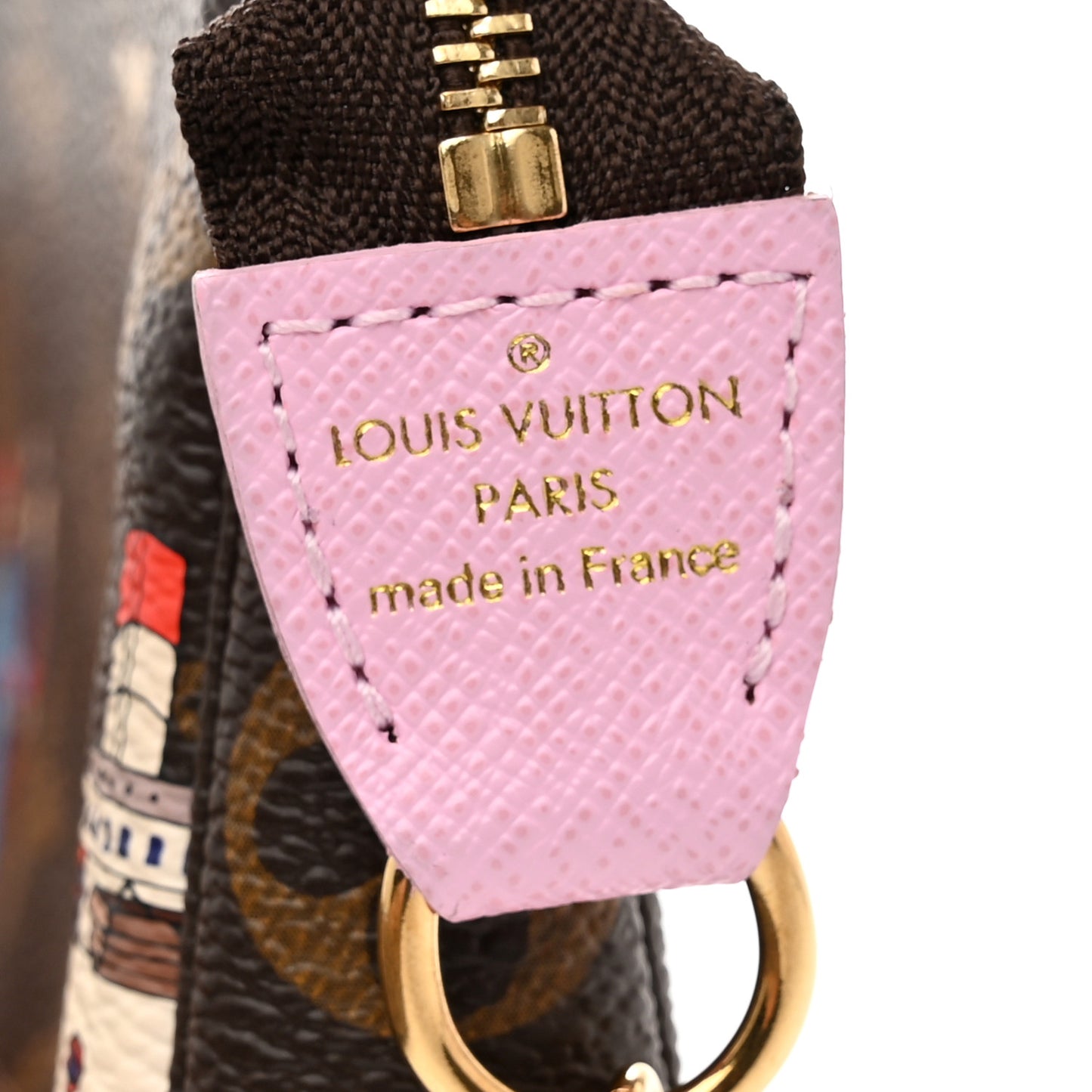 Monogram 2016 Christmas Animation Mini Pochette Accessories Rose Ballerine