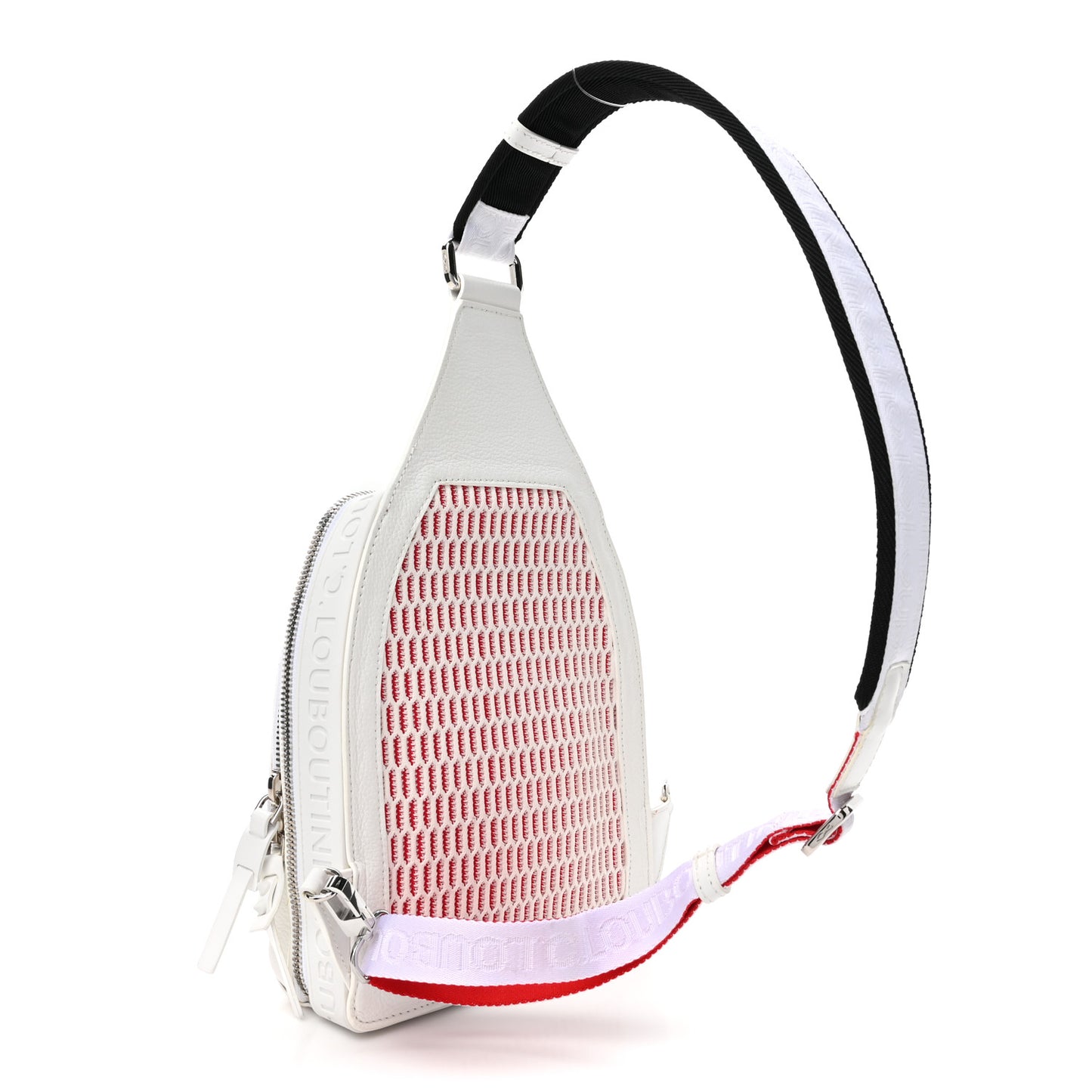 Calfskin Mens Loubifunk Spiked Bag White