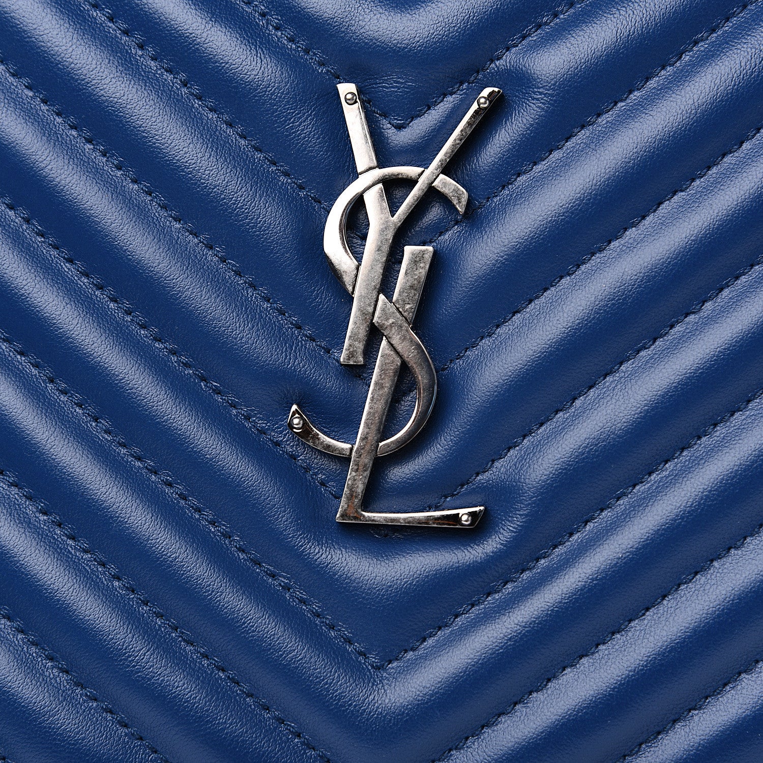 Saint Laurent Calfskin Matelasse Monogram Lou Camera Bag Blue 4 of 8