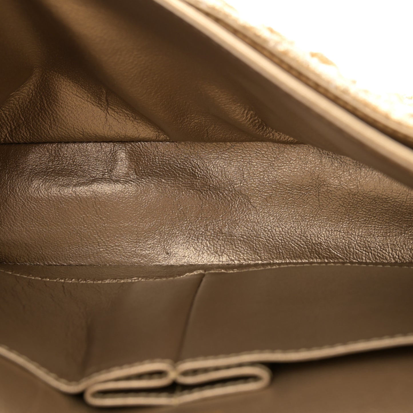 Metallic Lame Quilted Small Double Flap Gold