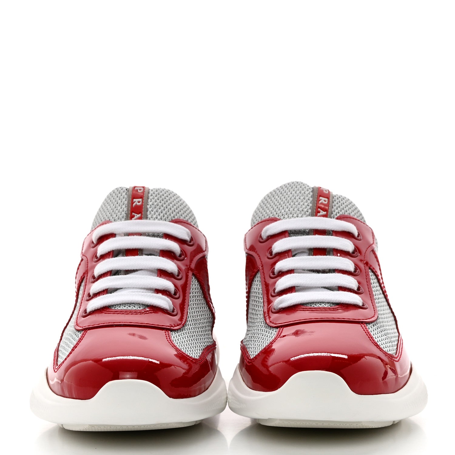 Prada Patent America's Cup Patchwork Sneakers 37.5 Red 2 of 10