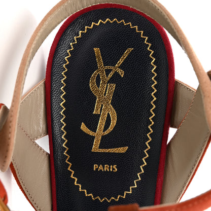 Saint Laurent Suede Tribute 105 Platform Sandals 39 Pacific 7 of 15