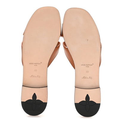 Louis Vuitton Calfskin LV Isola Flat Sandals 40 Tan 6 of 8