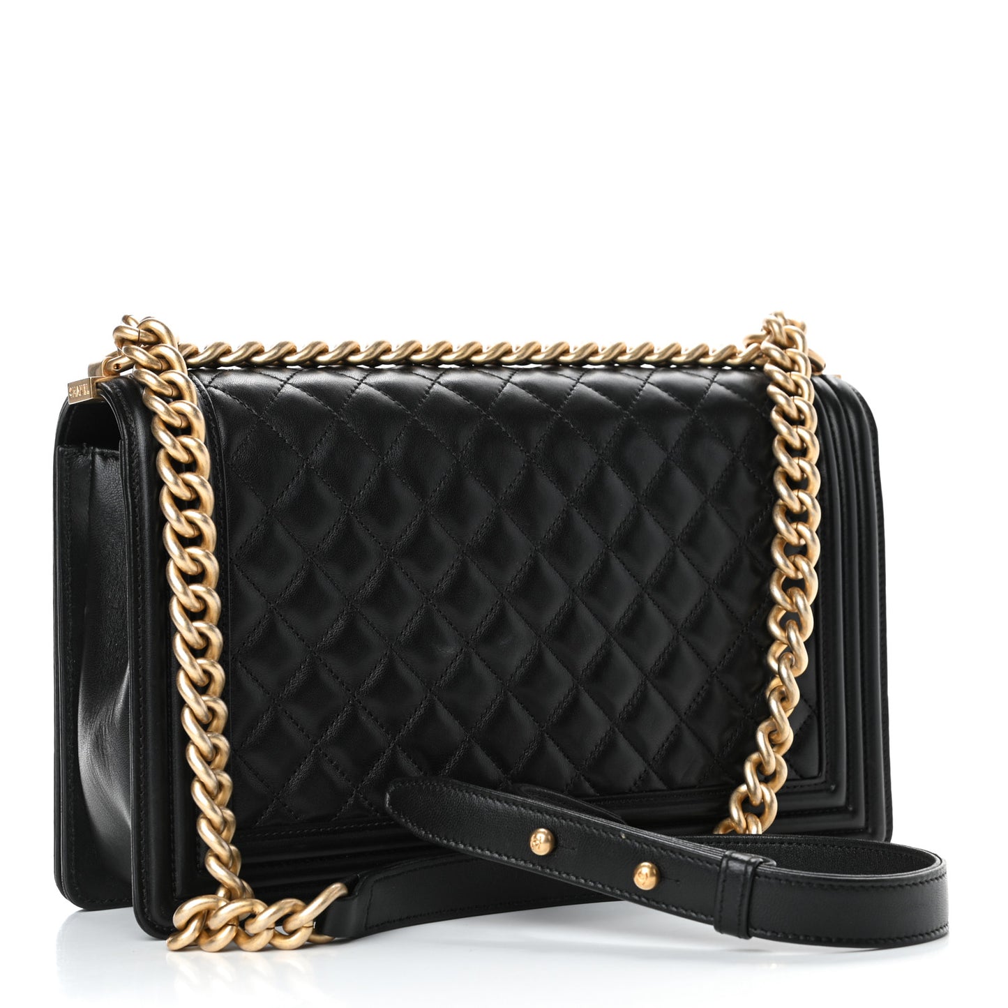 Calfskin Quilted New Medium Boy Flap Black