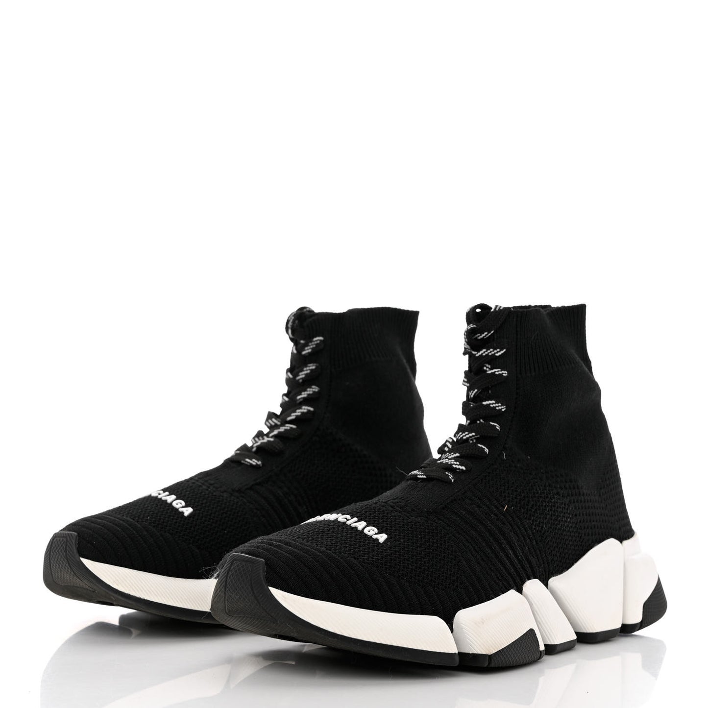 Technical 3D Recycled Knit Womens Speed 2.0 Lace Up Sneakers 39 Black