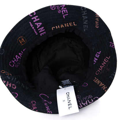 Chanel Denim Mood Cloche Bucket Hat S Black 5 of 6