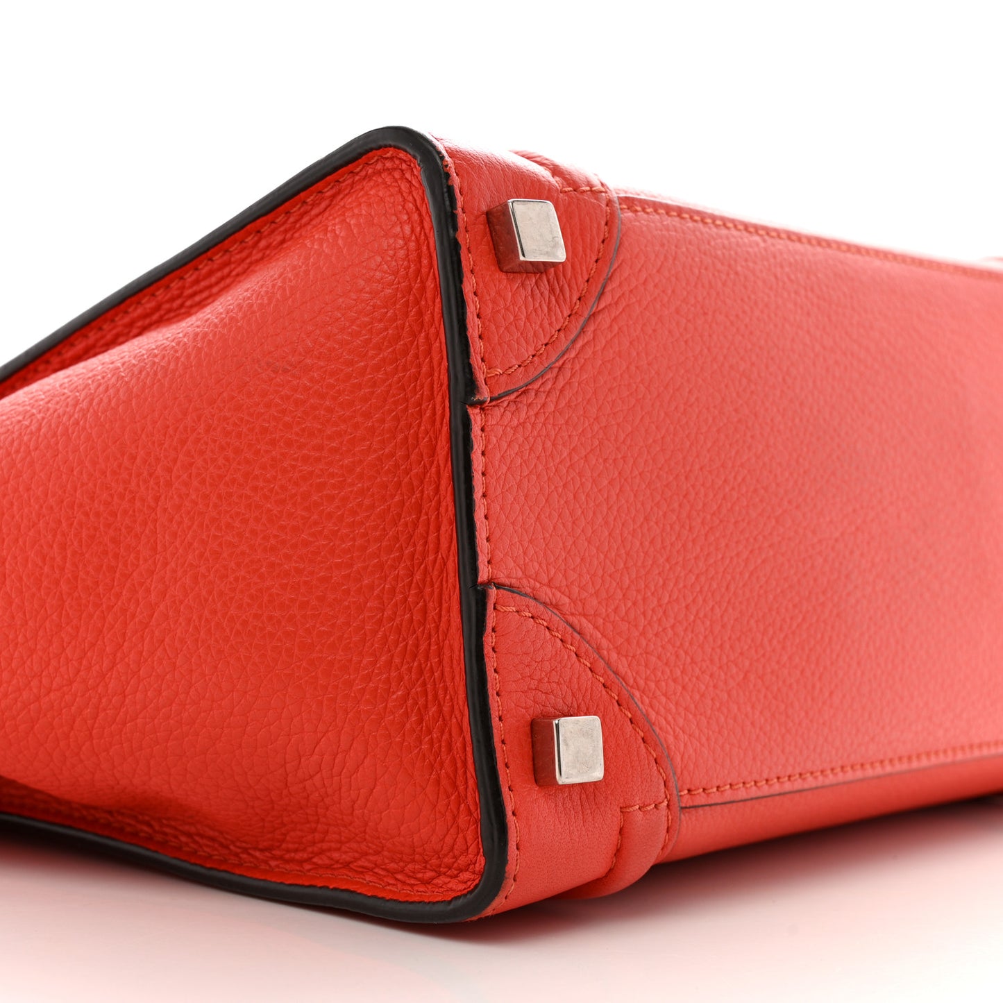 Pebbled Calfskin Micro Luggage Vermillion