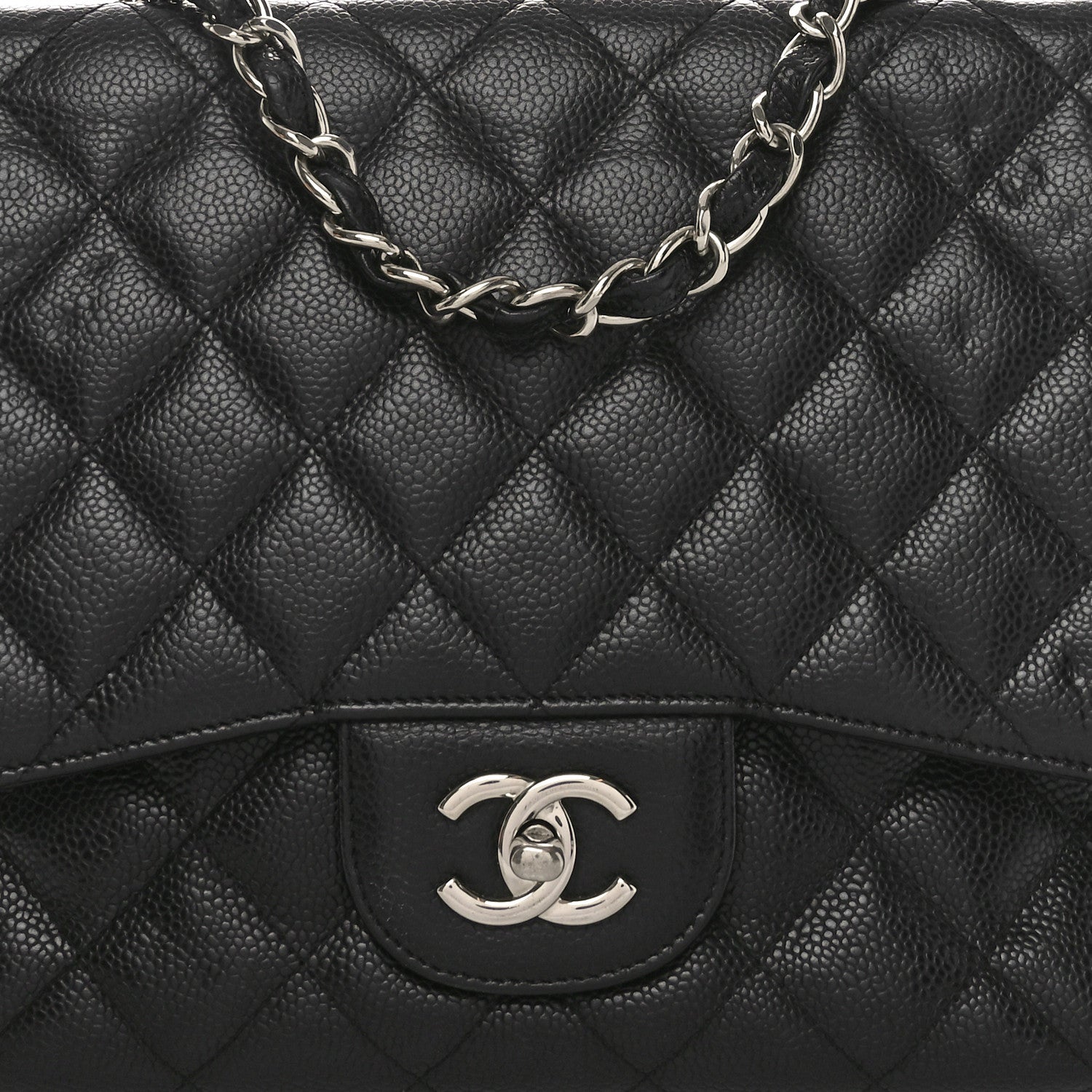 Chanel Caviar Quilted Jumbo Single Flap Black 8 of 11