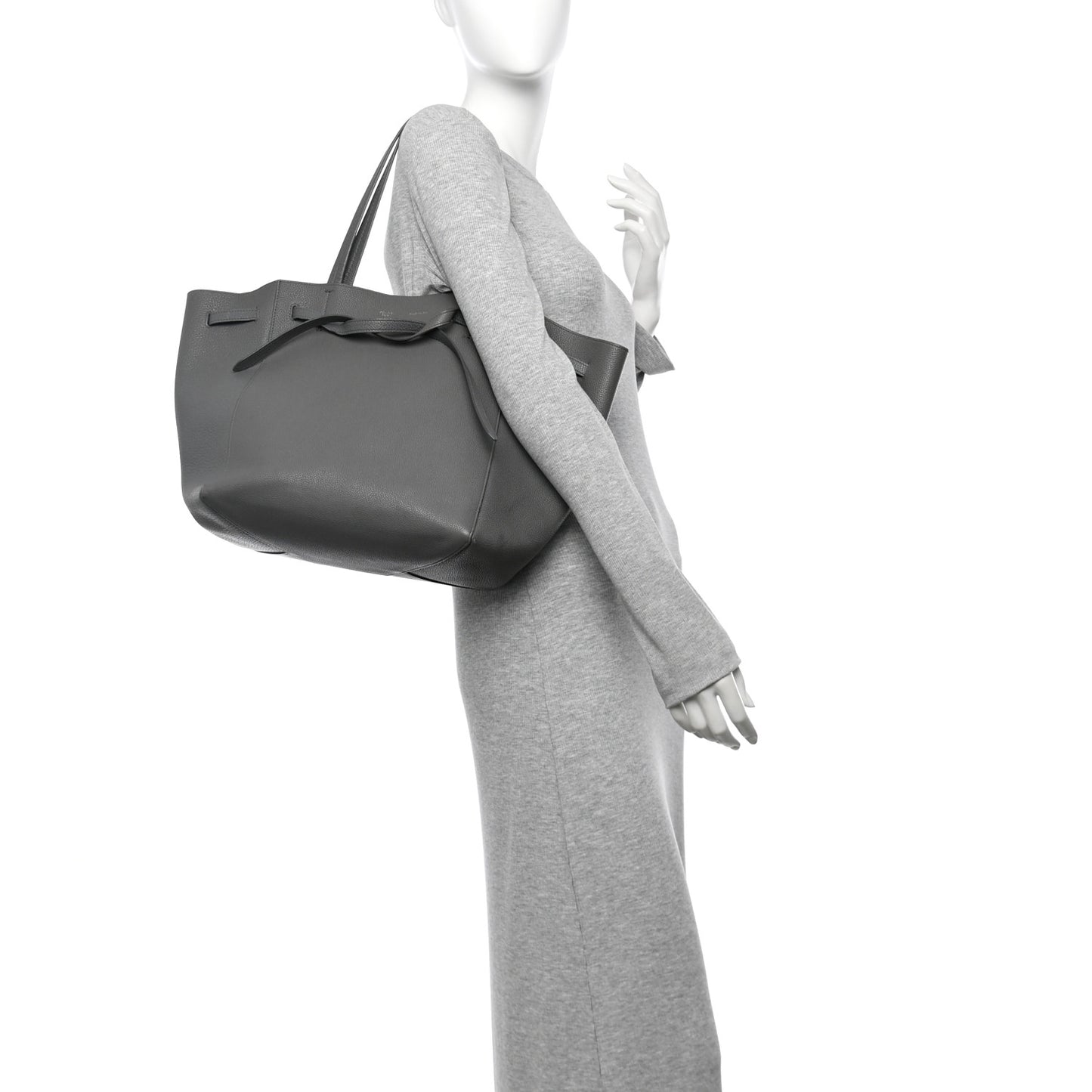 Soft Grained Calfskin Medium Belt Cabas Phantom Grey