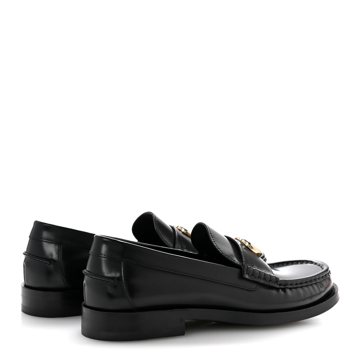 Calfskin Millennial Ribot Womens GG Loafers 38.5 Black