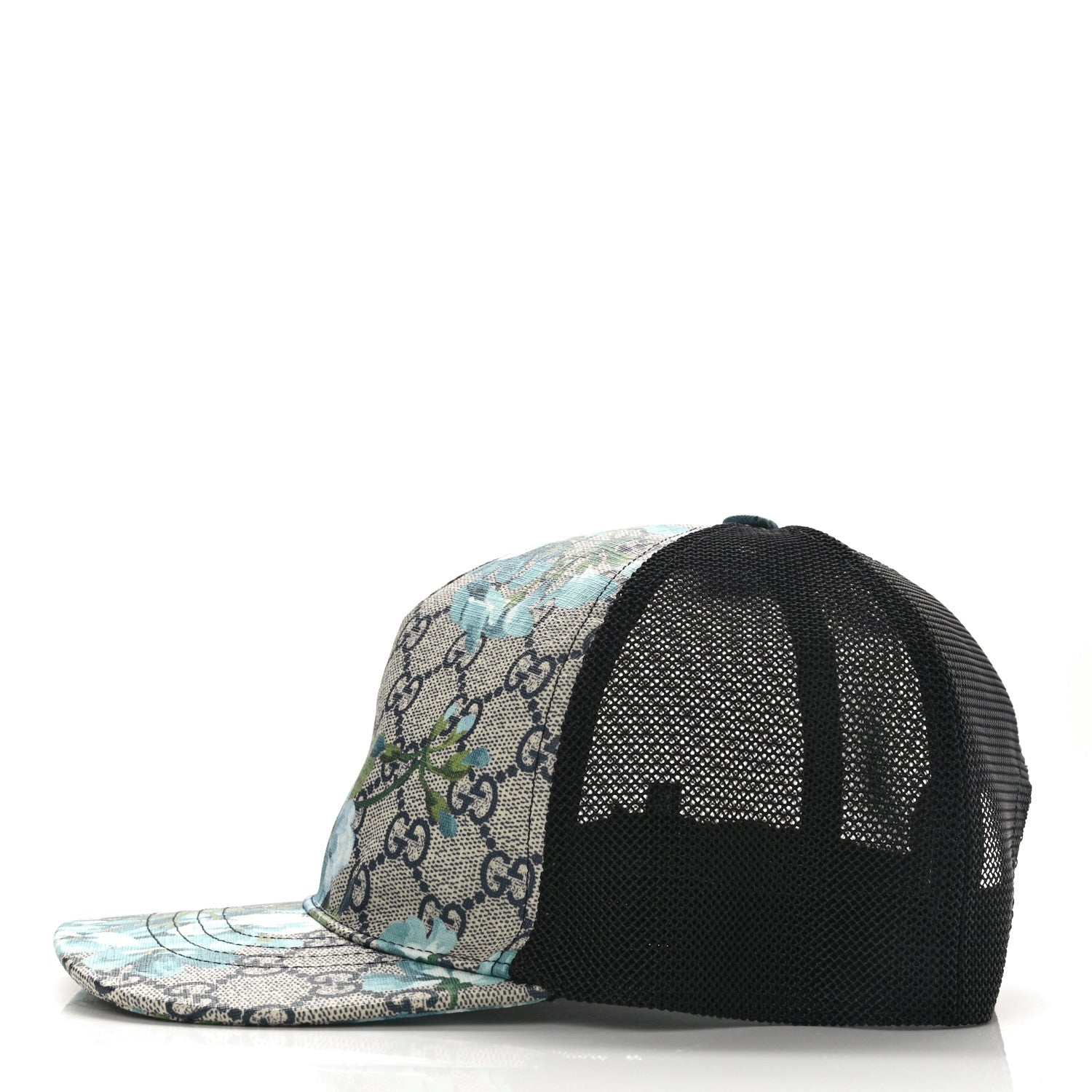 Gucci GG Supreme Monogram Blooms Baseball Hat XXL Beige Blue Navy 4 of 8