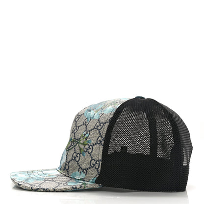 Gucci GG Supreme Monogram Blooms Baseball Hat XXL Beige Blue Navy 4 of 8