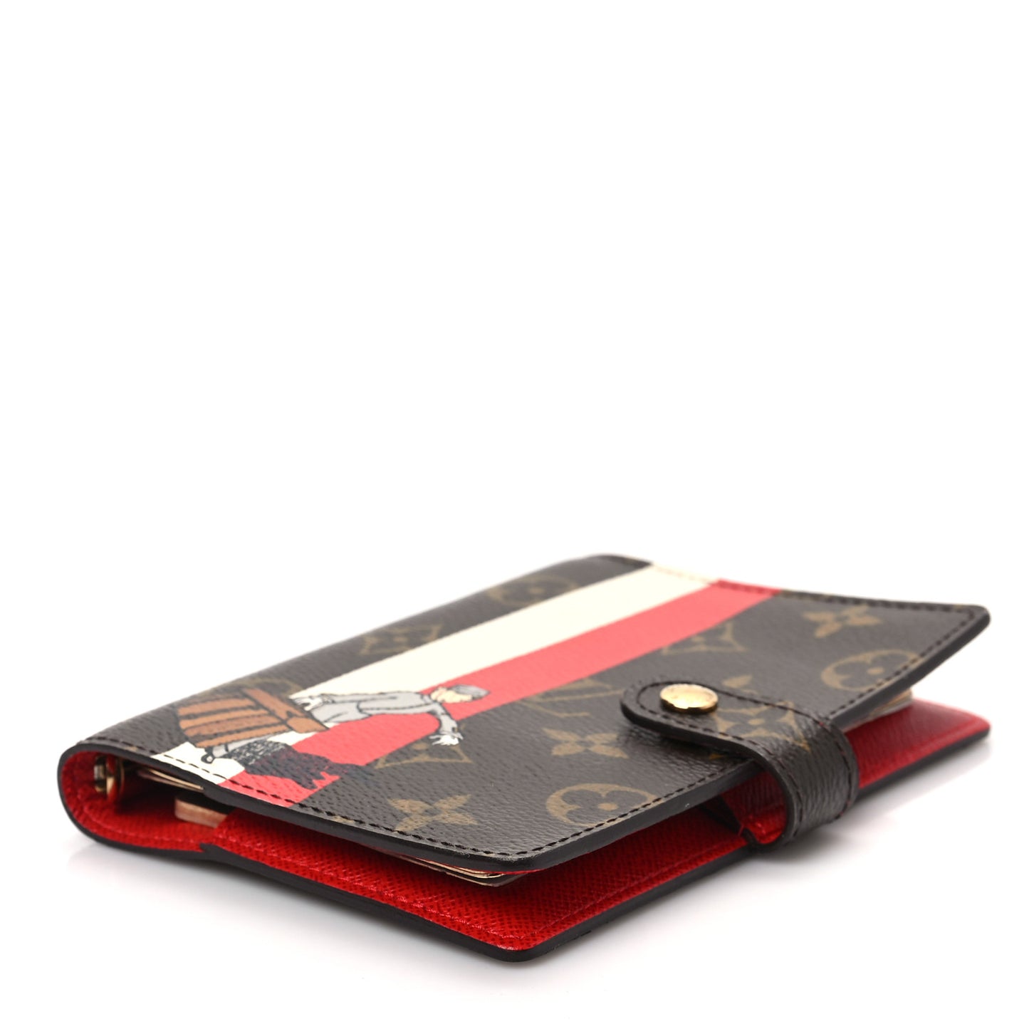 Monogram Groom Small Ring Agenda Cover Red