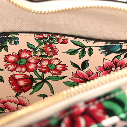 Gucci Calfskin Matelasse Diagonal Brit Roses Print Mini Interlocking G Heart Shoulder Bag  White Multicolor 6 of 10