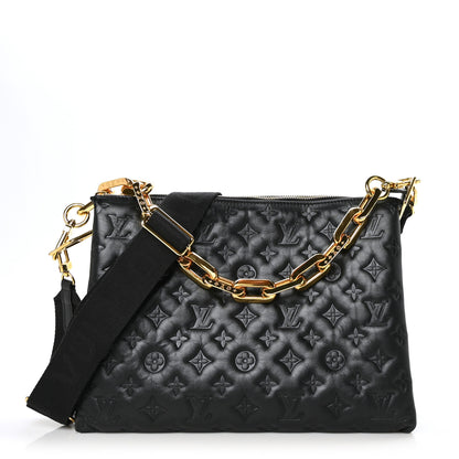 Louis Vuitton Lambskin Embossed Monogram Coussin MM Black 1 of 10