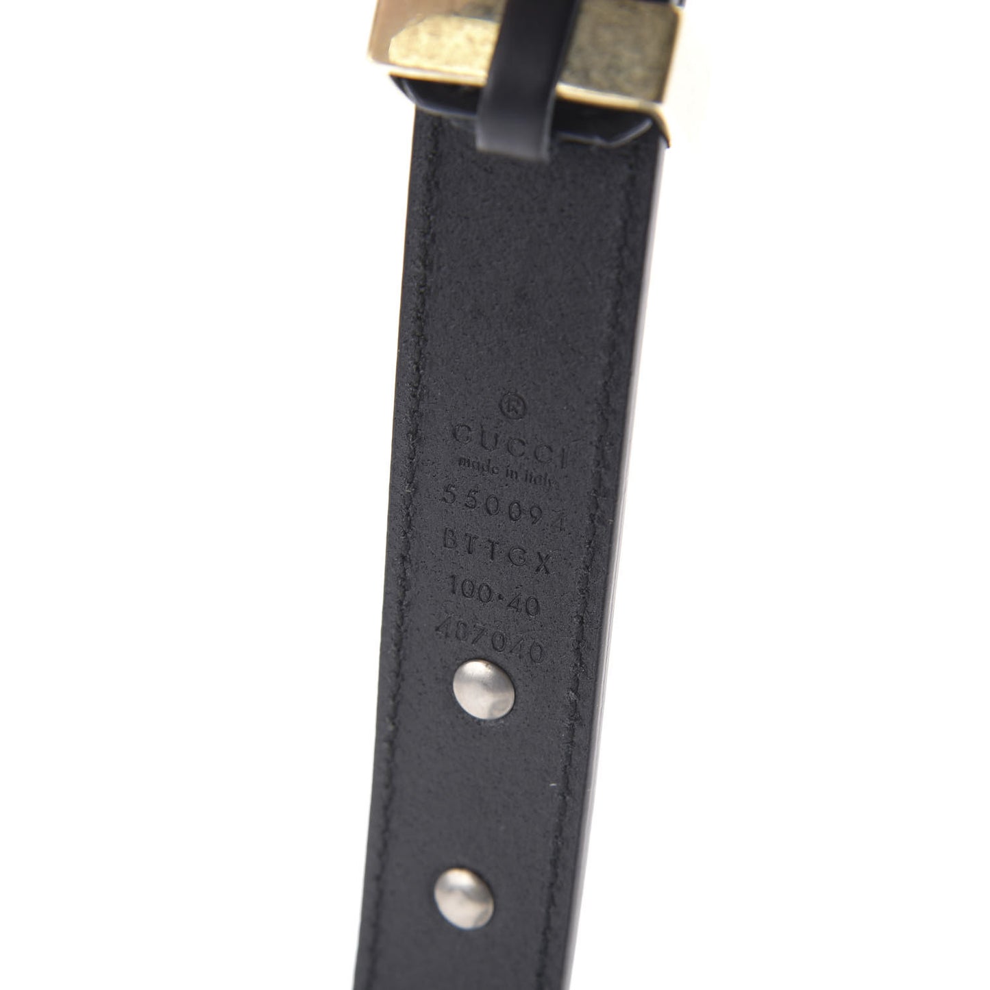Calfskin Star Studded Torchon Double G Belt 100 40 Black