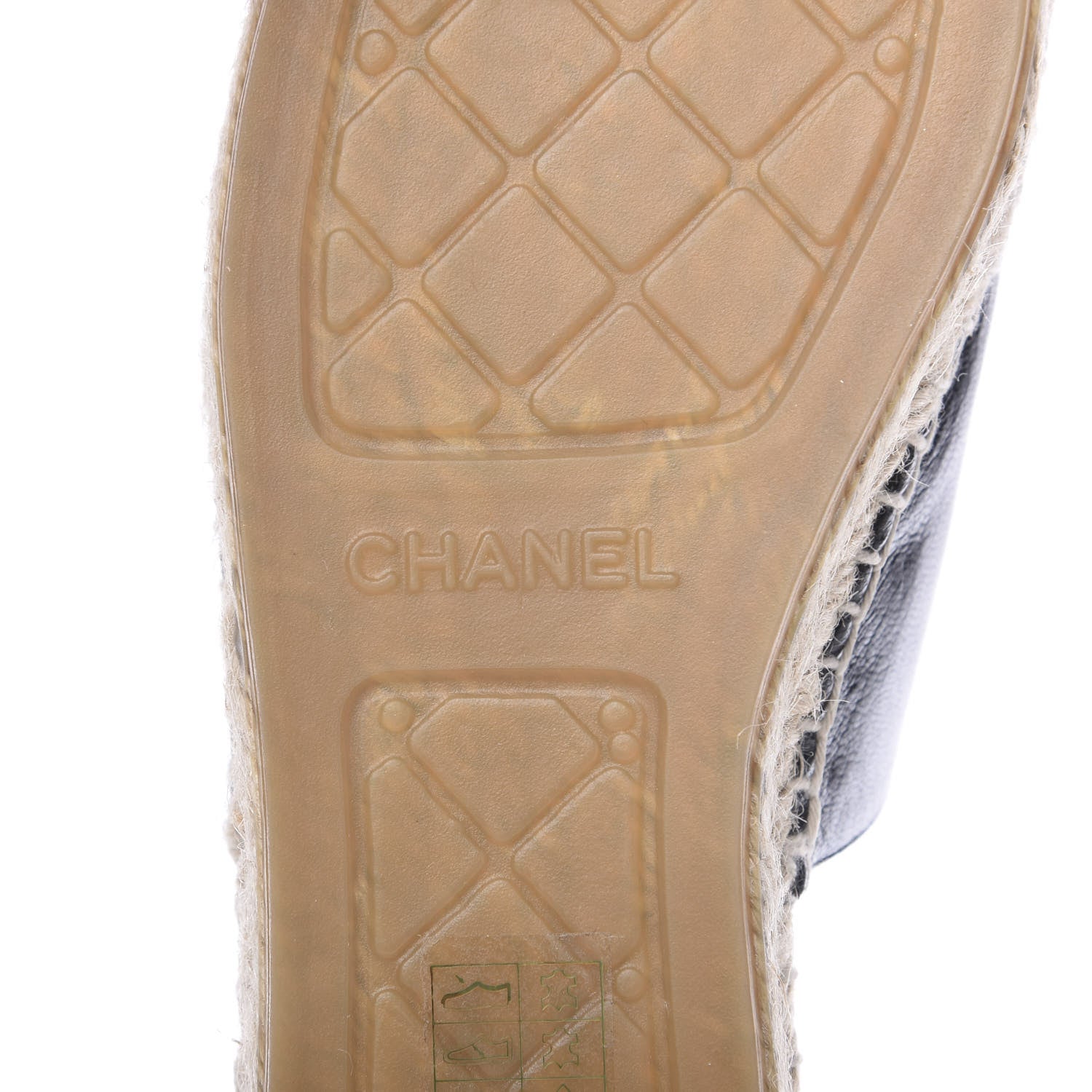 Chanel Iridescent Goatskin Patent CC Espadrille Mules 39 Black 8 of 10