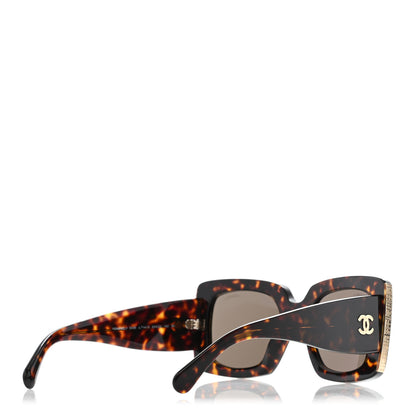 Chanel Acetate Rectangle Sunglasses 5435 Tortoise 4 of 7