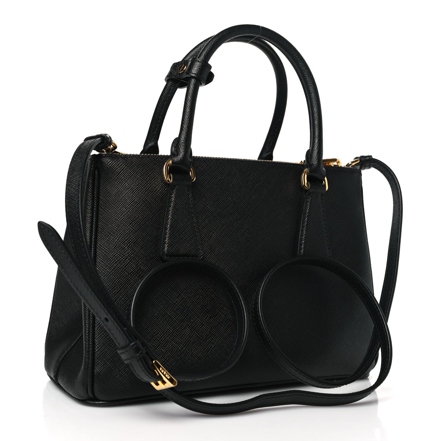 Prada Saffiano Small Galleria Double Zip Tote Black 3 of 10