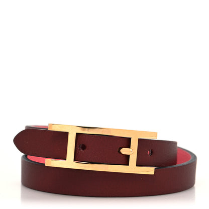 Hermes Swift Behapi Double Tour Bracelet T1 Rouge H Rose Ete 1 of 6