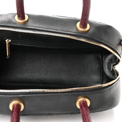 Chanel Caviar Lizard Quilted Coco Handle Bowler Black 5 of 12