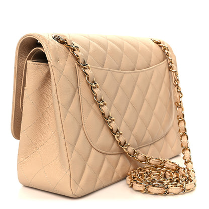Chanel Caviar Quilted Jumbo Double Flap Beige Clair 3 of 11