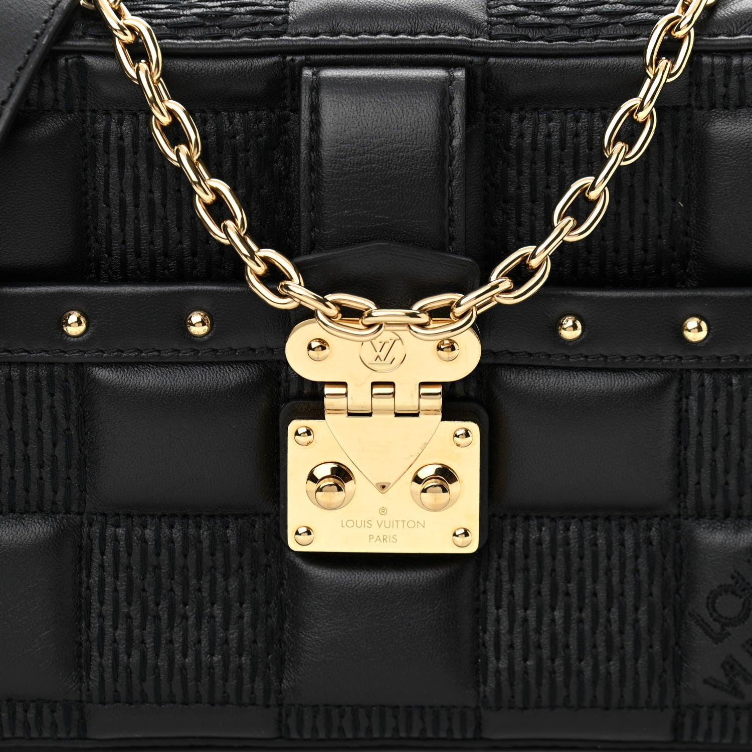 Louis Vuitton Lambskin Damier Quilt Troca PM Black 7 of 10