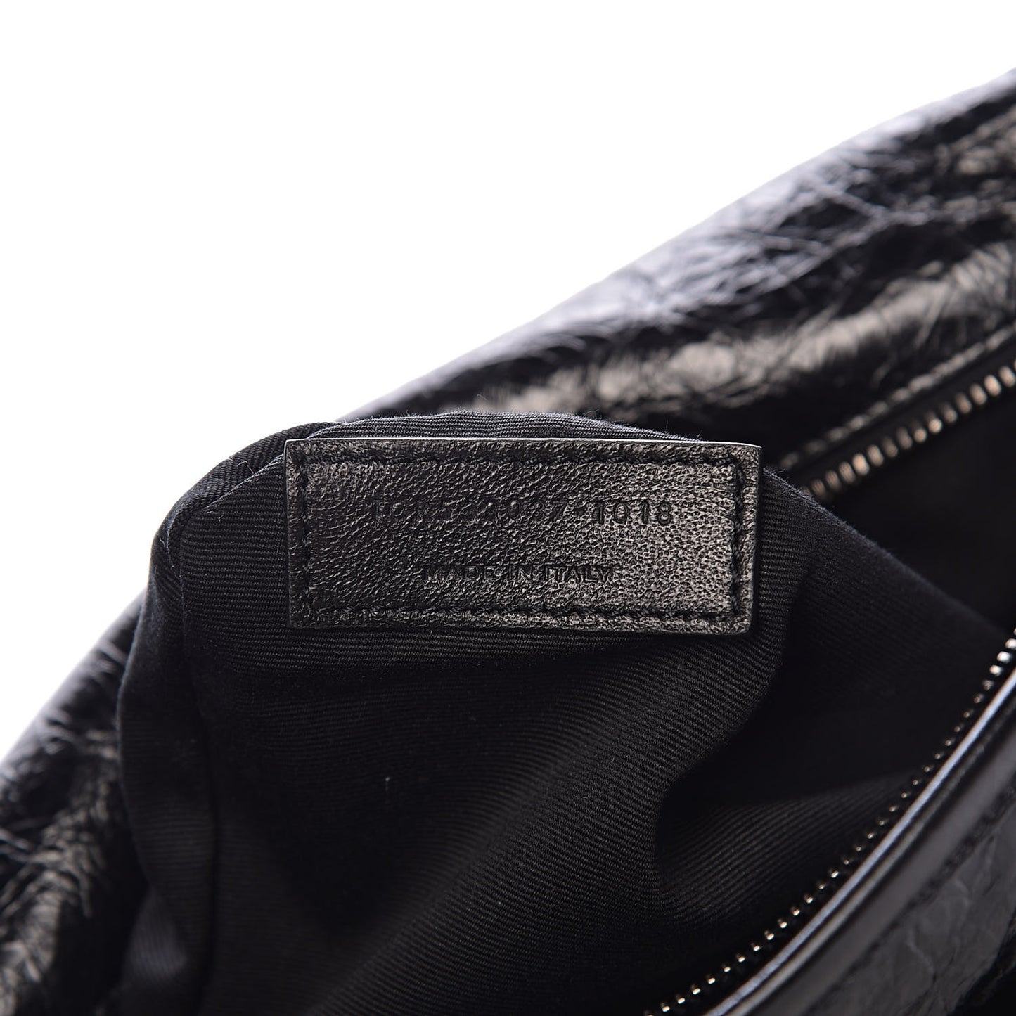 Crinkled Calfskin Matelasse Monogram Medium Niki Chain Satchel Black
