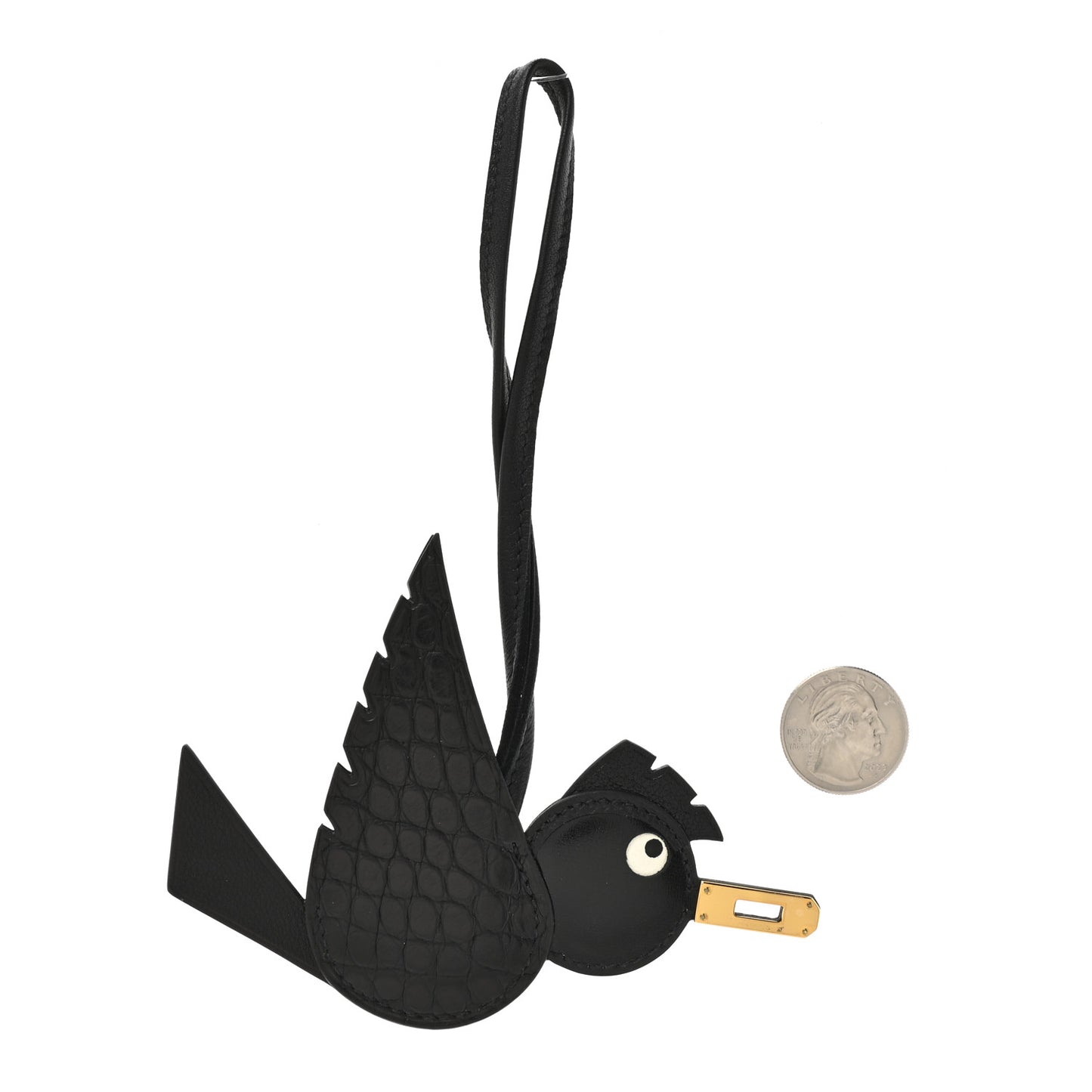 Swift Alligator Birdy Bag Charm Black