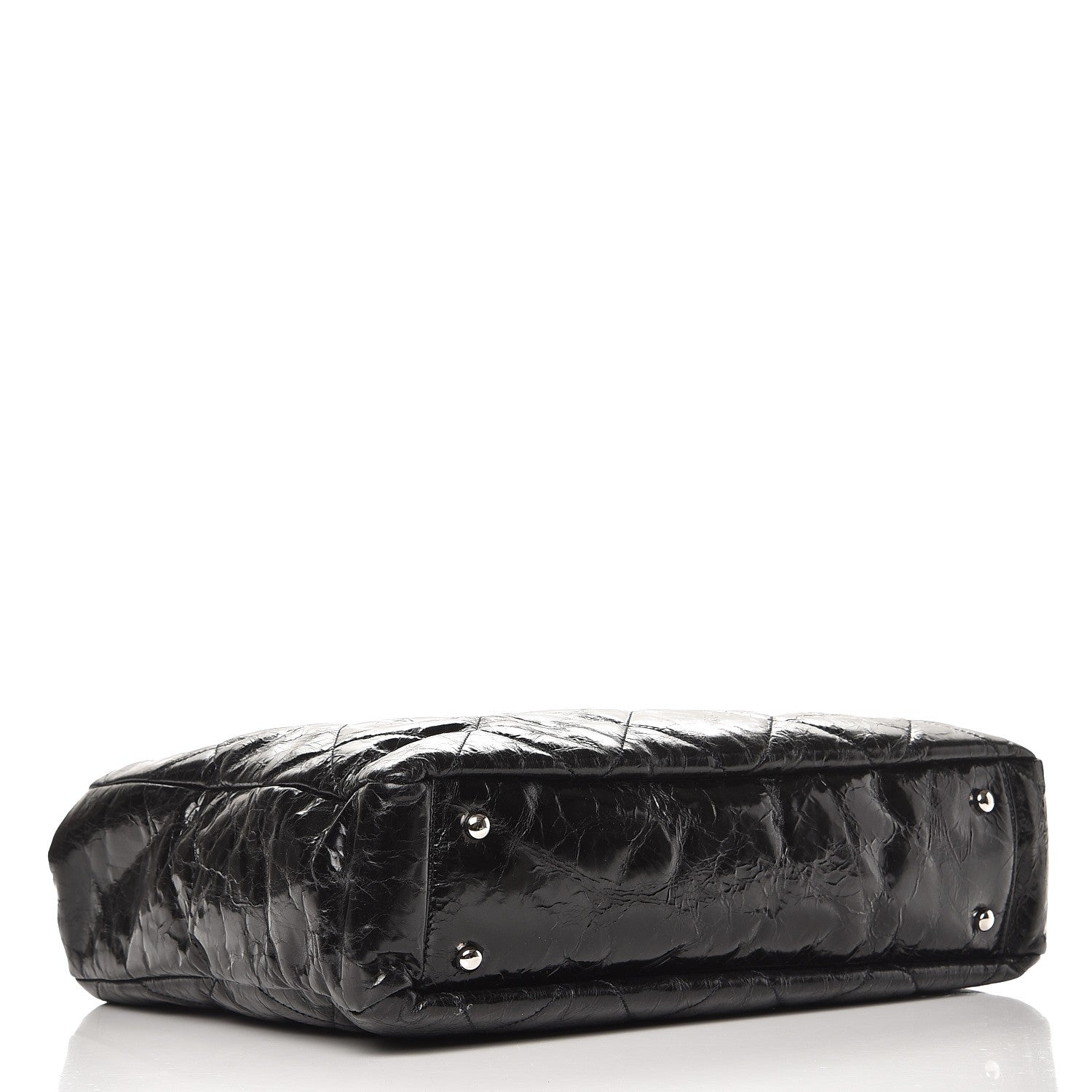 Chanel Glazed Calfskin Quilted Tweed Portobello Tote Black Red 4 of 7