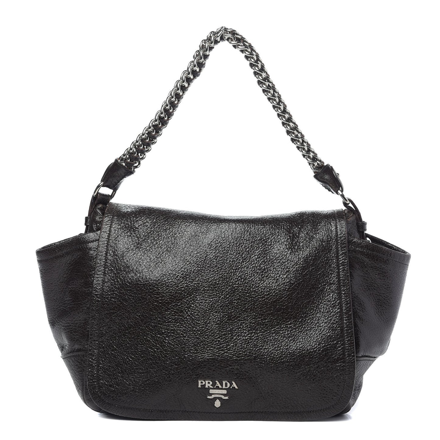 Cervo Lux Chain Flap Hobo Ebano