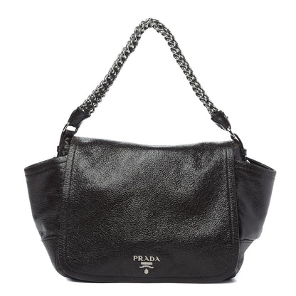 Prada Cervo Lux Chain Flap Hobo Ebano 1 of 11