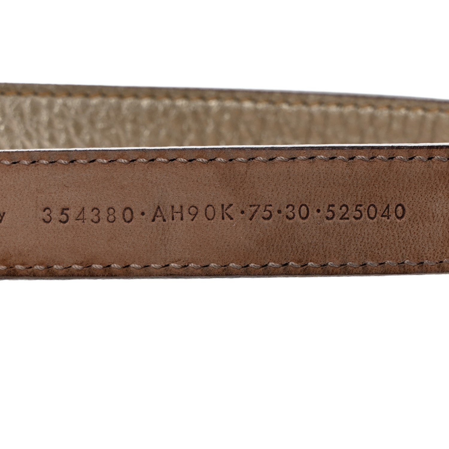 Gucci Calfskin Crystal Interlocking G Belt 75 30 Golden Beige 6 of 7