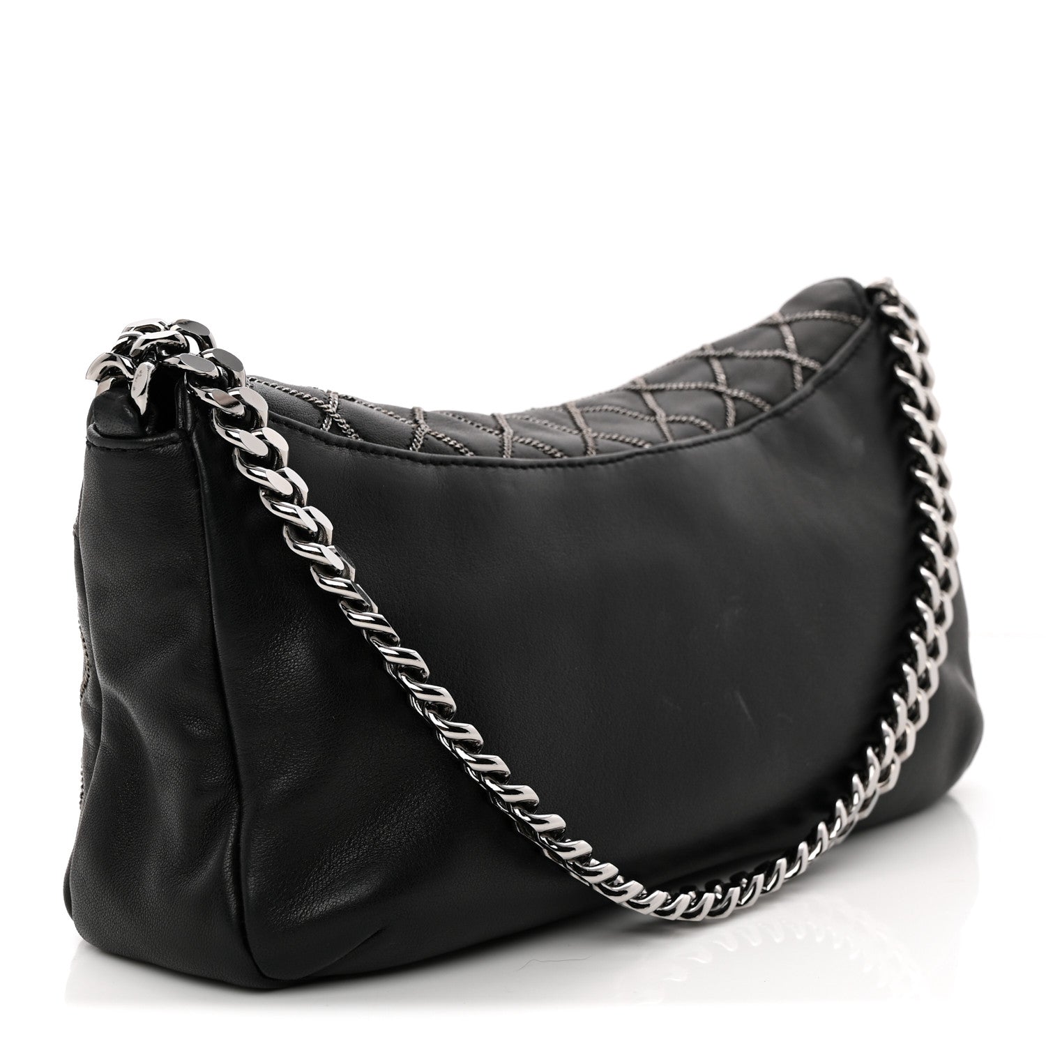 Chanel Lambskin Chain Stitch Clutch Black 3 of 12