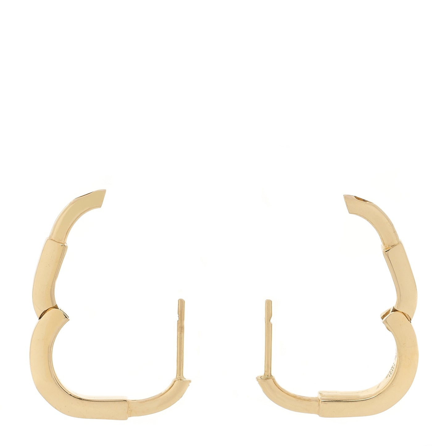 18K Yellow Gold Diamond Small Lock Earrings