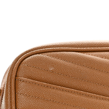 Saint Laurent Grain De Poudre Matelasse Monogram Mini Lou Camera Bag Dark Natural 9 of 9