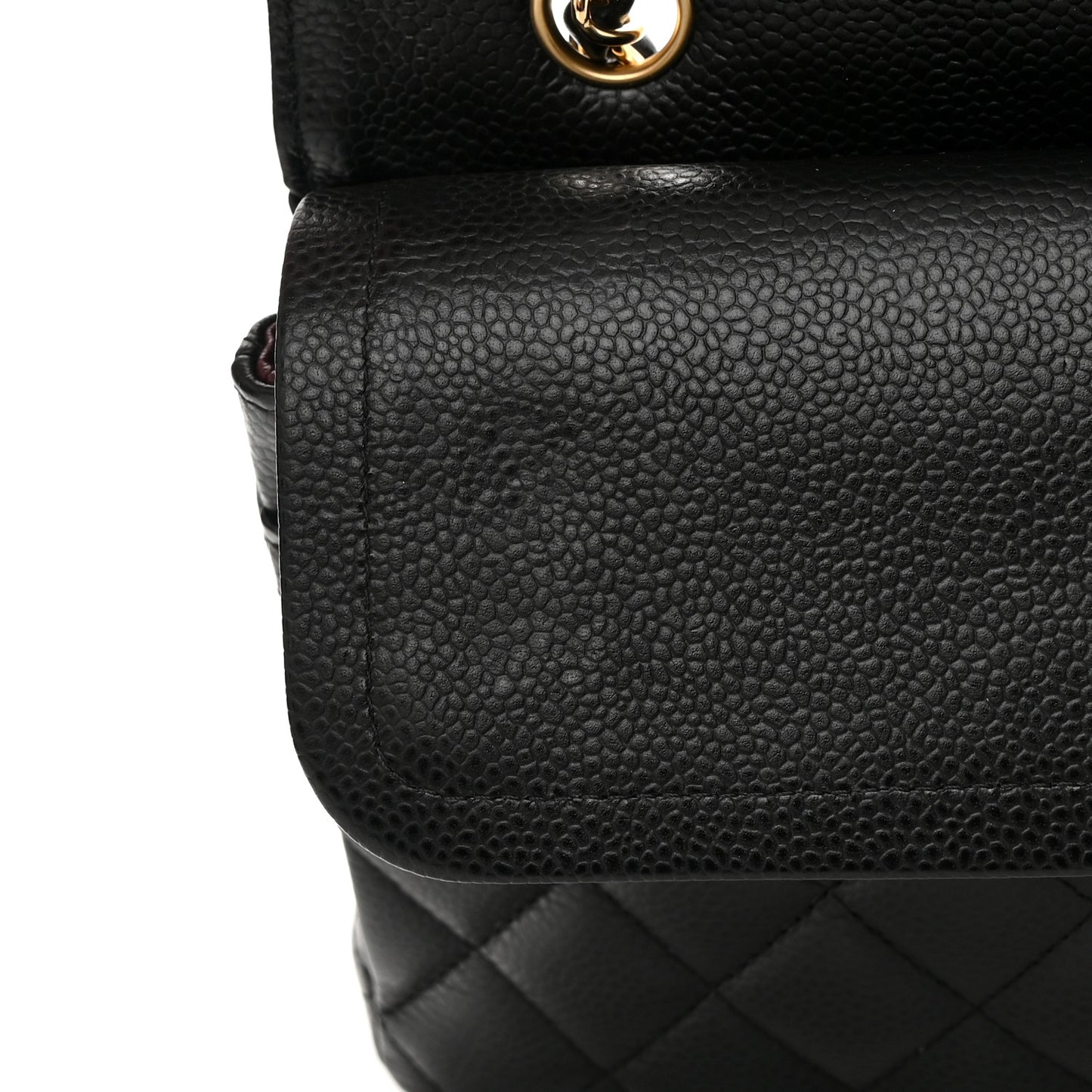 Caviar Quilted Medium Double Flap Black