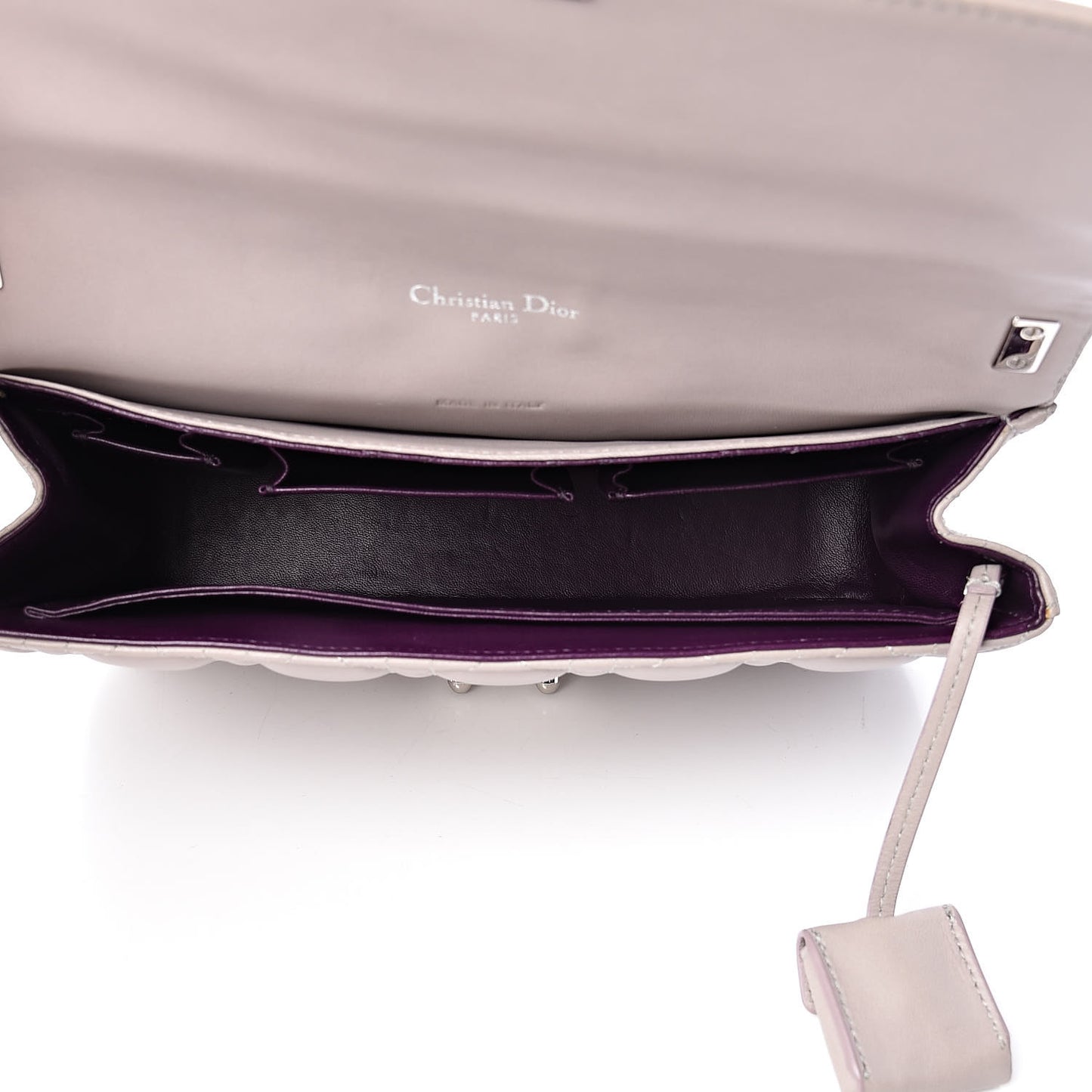 Lambskin Cannage Medium Miss Dior Flap Grey